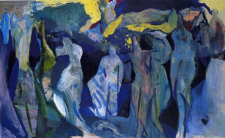 Entities in ProcessionProscession, 1998-00, acrylic on wood, 76 x 121 cms